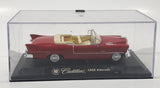 2000 New Ray 1955 Cadillac Eldorado Convertible Red Toy Car Vehicle in Display Case