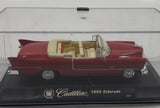 2000 New Ray 1955 Cadillac Eldorado Convertible Red Toy Car Vehicle in Display Case