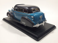 Jada Toys Street Low 1947 Chevrolet Fleetline Blue 1/24 Scale Die Cast Toy Car Vehicle with Opening Hood Trunk and Doors On Display Stand