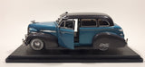 Jada Toys Street Low 1947 Chevrolet Fleetline Blue 1/24 Scale Die Cast Toy Car Vehicle with Opening Hood Trunk and Doors On Display Stand