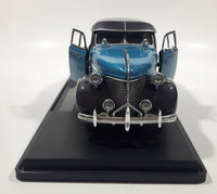 Jada Toys Street Low 1947 Chevrolet Fleetline Blue 1/24 Scale Die Cast Toy Car Vehicle with Opening Hood Trunk and Doors On Display Stand