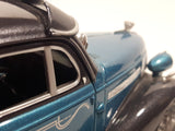 Jada Toys Street Low 1947 Chevrolet Fleetline Blue 1/24 Scale Die Cast Toy Car Vehicle with Opening Hood Trunk and Doors On Display Stand