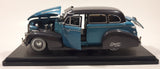 Jada Toys Street Low 1947 Chevrolet Fleetline Blue 1/24 Scale Die Cast Toy Car Vehicle with Opening Hood Trunk and Doors On Display Stand