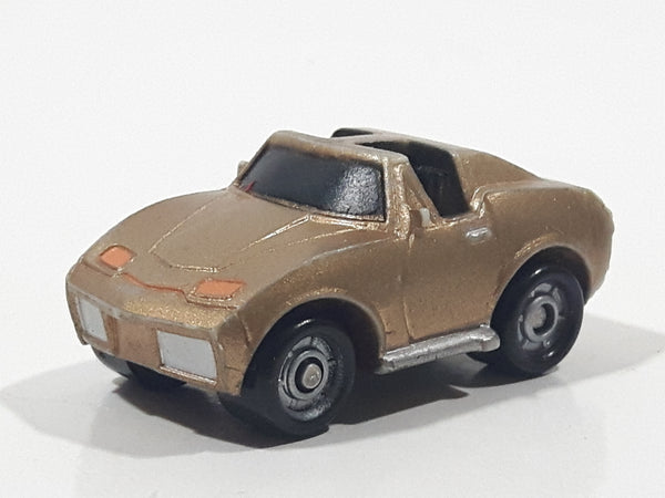 1988 Fun Rise Corvette T-Top Gold Miniature Die Cast Toy Car Vehicle