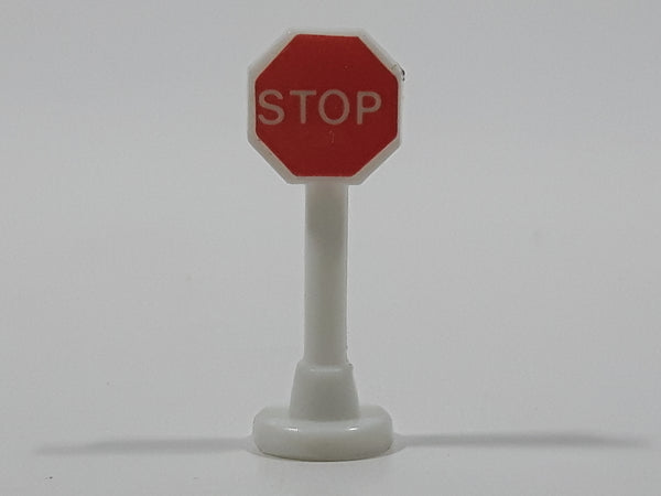 Galoob Micro Machines White Stop Sign 1 1/8" Tall