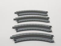 Set of 4 Galoob Micro Machines Grooved Train Track Curved Section 3 1/2" Long