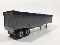 ERTL Farm Truck Covered Grain Trailer Grey and Black Die Cast Toy Car Vehicle with Opening Rear Doors and Removable Top