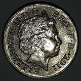 2011 United Kingdom Great Britain One Pound Shield Queen Elizabeth II Metal Coin