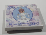 2000 PMI Precious Moments "His Love Will Uphold The World" Miniature 1 3/4" x 1 3/4" Ceramic Tile Trivet Fridge Magnet