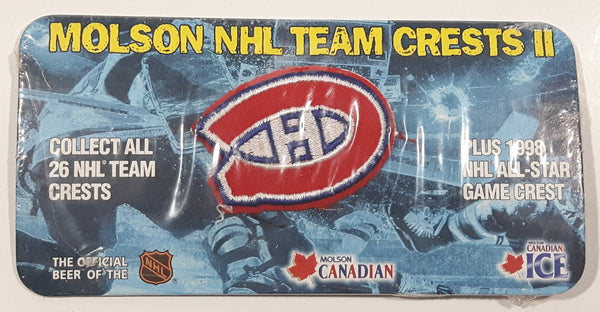 Molson NHL Team Crests II Montreal Canadiens NHL Hockey Team Logo 1 1/2" x 2 1/8" Embroidered Fabric Sports Patch Badge