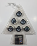 NHL Set of 6 Vancouver Canucks Snow Covered Ice Hockey Puck Shaped Christmas Tree Ornaments in Package