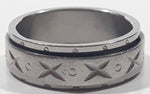 Etched X Spinner Band Stainless Steel Ring