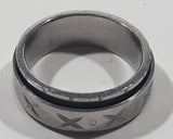 Etched X Spinner Band Stainless Steel Ring