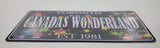 Rare EST 1981 Toronto Canada's Wonderland Amusement Park Metal Vehicle License Plate Tag New in Plastic