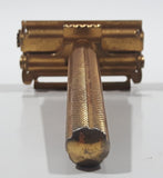 Vintage Gillette Safety Razor Co Valet Auto Strop Gold Tone Metal Shaving Razor