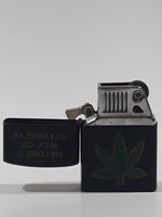 Ronson Wind II Nature's Way Of Staying High Marijuana Leaf Lighter with Case