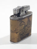 Rare Antique 1950s Prince Mfg Co "Eddy" Engraved Japanese Scene Lighter