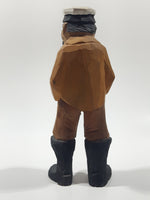 Hand Carved Hand Painted Wood Sailor Captain with Hands in The Pockets 7" Tall Figure
