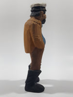 Hand Carved Hand Painted Wood Sailor Captain with Hands in The Pockets 7" Tall Figure