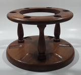 Vintage Decatur Industries Deco Genuine American Walnut Wood Humidor Jar and 6 Pipe Rest Stand