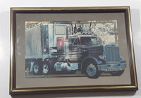 Peterbilt Semi Tractor Truck with Thermo King Refrigerated Trailer 12 3/8" x 17 1/4" Wood Framed Advertising Mirror Collectible
