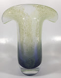 Teleflora Purple Blue with Green Speckles Jack In The Pulpit 7 3/4" Tall Art Glass Vase