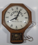 Vintage United Clock Corp Schweppes Mixer 14" x 20" Wood Cased Plug In Electric Wall Clock Brooklyn New York