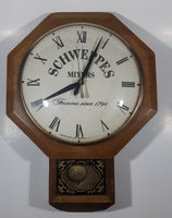 Vintage United Clock Corp Schweppes Mixer 14" x 20" Wood Cased Plug In Electric Wall Clock Brooklyn New York