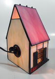 Vintage Century Classic Centuryville Pink and White Swiss Chalet Bavarian House with Green Bench 7" Tall Building Shaped Table Lamp