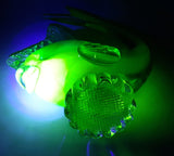 Vintage Murano Clear Blue Yellow Green Tropical Fish 9" Tall Vaseline Uranium Art Glass Ornament
