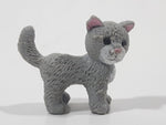 Grey Kitty Cat Kitten 1 1/4" Long Toy Animal Figure