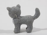Grey Kitty Cat Kitten 1 1/4" Long Toy Animal Figure
