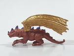 Safari Ltd Rahu Brown Copper Dragon with Gold Wings 2 1/2" Long Toy Figure