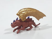 Safari Ltd Rahu Brown Copper Dragon with Gold Wings 2 1/2" Long Toy Figure