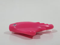 Bright Pink Manta Ray 2 1/4" Long Plastic Toy Animal Figure with Magnet Mouth