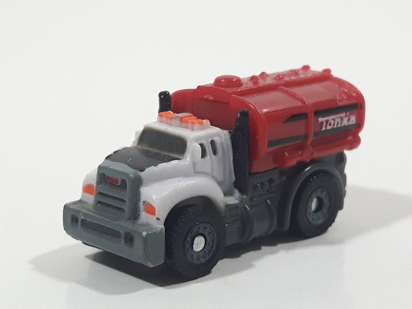 Tonka Tinys Tanker Truck White and Red Micro Miniature Die Cast Toy Car Vehicle