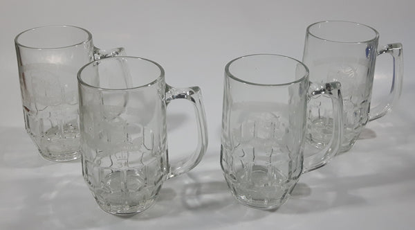 Set of 4 Vintage Moosehead Beer Canadian Lager "Royal Canadian Legion 34" 4 5/8" Tall Glass Beer Mug Cups