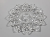 Vintage Pointed Edge Sunburst Flower Pattern 6 1/2" Depression Glass Plate Dish
