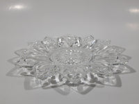 Vintage Pointed Edge Sunburst Flower Pattern 6 1/2" Depression Glass Plate Dish