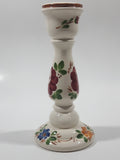 Hand Painted Flower Pattern Ceramic Bud Vase 5 3/4" Tall