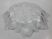 Mikasa Christmas Story Frosted Glass Child Throwing Snow Balls with Trees Embossed Glass Frilled Edge 10" Candy Dish