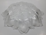 Mikasa Christmas Story Frosted Glass Child Throwing Snow Balls with Trees Embossed Glass Frilled Edge 10" Candy Dish
