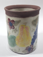 Fruit Grape Themed 5 1/2" Tall Stoneware Pottery Utensil Holder