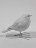 AuldHome Silver Bird Ornament Painted White