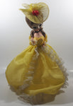 Vintage 1970s Bradley Artmark Big Eyes Phyllis Southern Belle Yellow Dress 16" Tall Toy Fabric Doll Figure