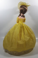 Vintage 1970s Bradley Artmark Big Eyes Phyllis Southern Belle Yellow Dress 16" Tall Toy Fabric Doll Figure