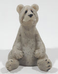 2000 Second Nature Design Quarry Critters Boo Sitting Bear 2 5/8" Tall Carved White Soapstone Figurine