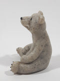 2000 Second Nature Design Quarry Critters Boo Sitting Bear 2 5/8" Tall Carved White Soapstone Figurine