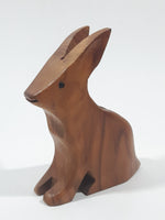 Bunny Rabbit Shaped Carved Wood 4 1/8" Tall