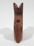 Bunny Rabbit Shaped Carved Wood 4 1/8" Tall